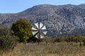 Old windmills Lassithi area, island Crete, Greece Royalty Free Stock Photo