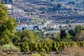 Old windmills Lassithi area, island Crete, Greece Royalty Free Stock Photo