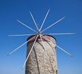 Old windmills in Mandraki harbor Rhodes Greece Royalty Free Stock Photo