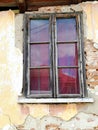 Old window the abandoned house, vintage background desing