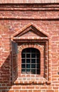 Old window in brick wall - Krutitskoe Compound in Moscow Russia Royalty Free Stock Photo