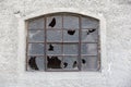 Old window with broken glass Royalty Free Stock Photo