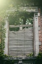 Old window with broken wooden shutters Royalty Free Stock Photo