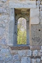 Old window castle ruin stones Royalty Free Stock Photo