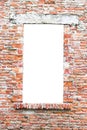 Old window closed with bricks. Royalty Free Stock Photo