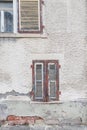 Old window with closed wooden shutters, Germany Royalty Free Stock Photo