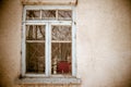 Old window on a concrete wall Royalty Free Stock Photo