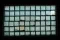 Old window of glass blocks in an abandoned building Royalty Free Stock Photo