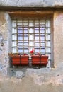 Old window with gratings Royalty Free Stock Photo