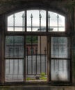 Old window with grids Royalty Free Stock Photo