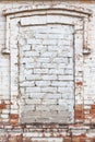old window laid brick, vintage wall with windows Royalty Free Stock Photo