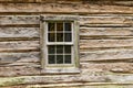 Old Window in Log Cabin Royalty Free Stock Photo