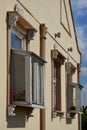 Old window with ornaments above - Kibic fenster