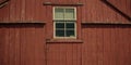 old window on old red barn Royalty Free Stock Photo