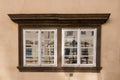 Old window with a reflection, Hradcany, Prague, Czech republic Royalty Free Stock Photo