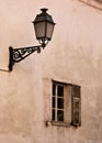 Old window and street lamp Royalty Free Stock Photo