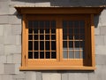 old window with windows, wall, building and balcony, Ai Generated