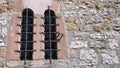Old Windows with Metal Bars Royalty Free Stock Photo
