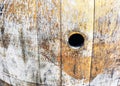 Old wine barrel with hole Royalty Free Stock Photo