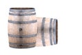 Old Wine Barrel Isolated on White Background Royalty Free Stock Photo