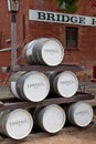 Old wine barrel stack in Port of Echuca.