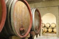 Old wine barrels in a cellar Royalty Free Stock Photo