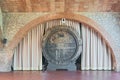 Old wine barrels in Codorniu winery in Spain