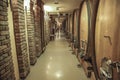 Old wine barrels in the wine cellar Royalty Free Stock Photo