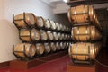 Old wine barrels in a wine cellar photo Shabo, Odessa region, Ukraine, June 20, 2017