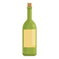 Old wine bottle icon cartoon vector. Alcohol glass Royalty Free Stock Photo