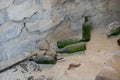 some dusty wine bottles, forgotten in a Lower Austrian wine cellar