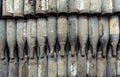 Old Wine Bottles In Warehouse, Top View Royalty Free Stock Photo