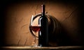 Old wine in cellar Royalty Free Stock Photo