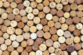 Old wine corks from red wine among used wine corks abstract brown cork background Royalty Free Stock Photo