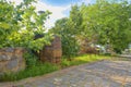 Old wine press and rustic wine barrel.. Wine background in Europe. Czech Republic, South Moravia Royalty Free Stock Photo