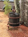 Old wine press in winery country Royalty Free Stock Photo