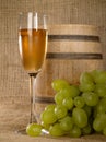 Old wine still-life with grape Royalty Free Stock Photo
