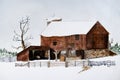 Old winter barn Royalty Free Stock Photo