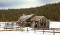Old Winter Barn on Ranch Royalty Free Stock Photo