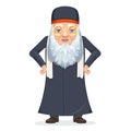 Old wise man traditional sage priest mage rabbi costume cartoon character design vector illustration Royalty Free Stock Photo