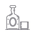 Old wiskey icon, linear isolated illustration, thin line vector, web design sign, outline concept symbol with editable