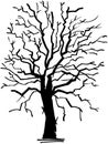 Old withered tree cartoon Vector Clipart Royalty Free Stock Photo