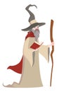 Old wizard character. Medieval sorcerer. Fantasy man Royalty Free Stock Photo