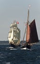 Old Woden Sail Ships race Royalty Free Stock Photo