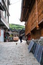 Old woman on alley in Chengyang village Royalty Free Stock Photo