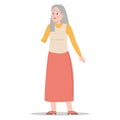 Old woman with amputated arm vector isolated