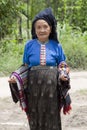 Old woman Asia in national costume, Laos