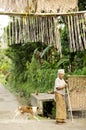 Old woman in bali indonesia village Royalty Free Stock Photo