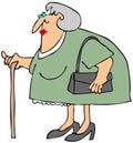 Old Woman With A Cane