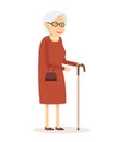 Old Woman with Cane Royalty Free Stock Photo